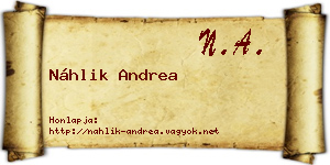 Náhlik Andrea névjegykártya